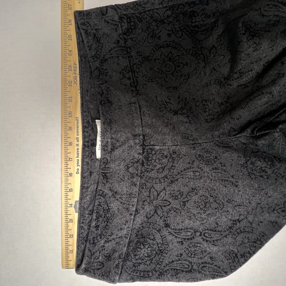 Zac & Rachel Black Velvet Paisley Romantic Cropped Pants Women's Size Large - Picture 8 of 16